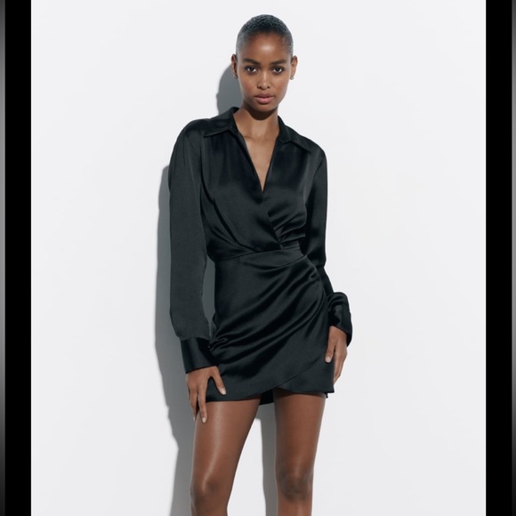 Short Satin Effect Dress Zara - Picture 6 of 6